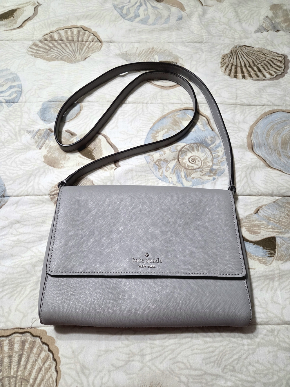 Kate Spade Gray Saffiano Crossbody Bag